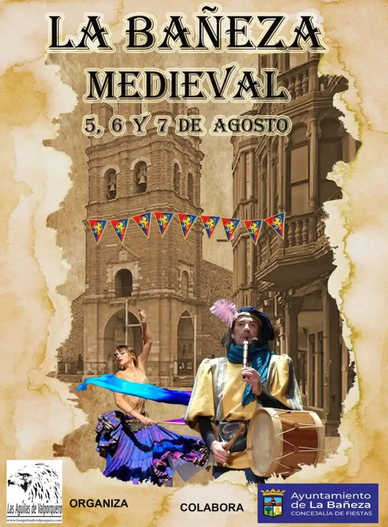 Mercado Medieval de La Bañeza (León) 05 al 07 de Agosto 2025 Cartel