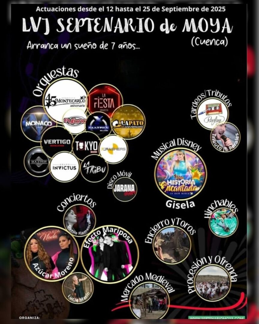 Mercado Medieval de Moya (Cuenca) 12 al 25 de Septiembre 2025