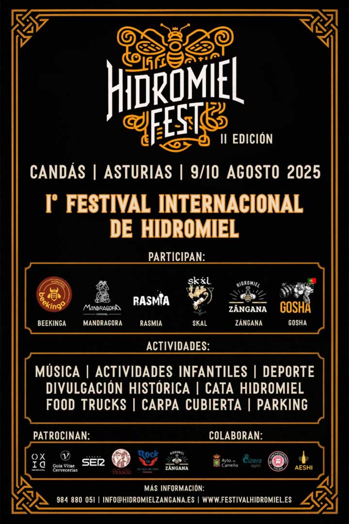Mercado del Festival Internacional de Hidromiel en Candás (Asturias) 9 al 10 de Agosto 2025
