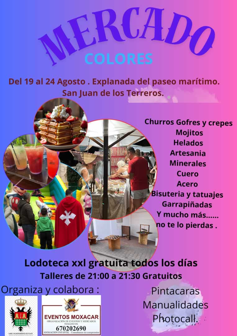 Mercado de Verano en San Juan de los Terreros (Almería) 19 al 24 de Agosto 2025