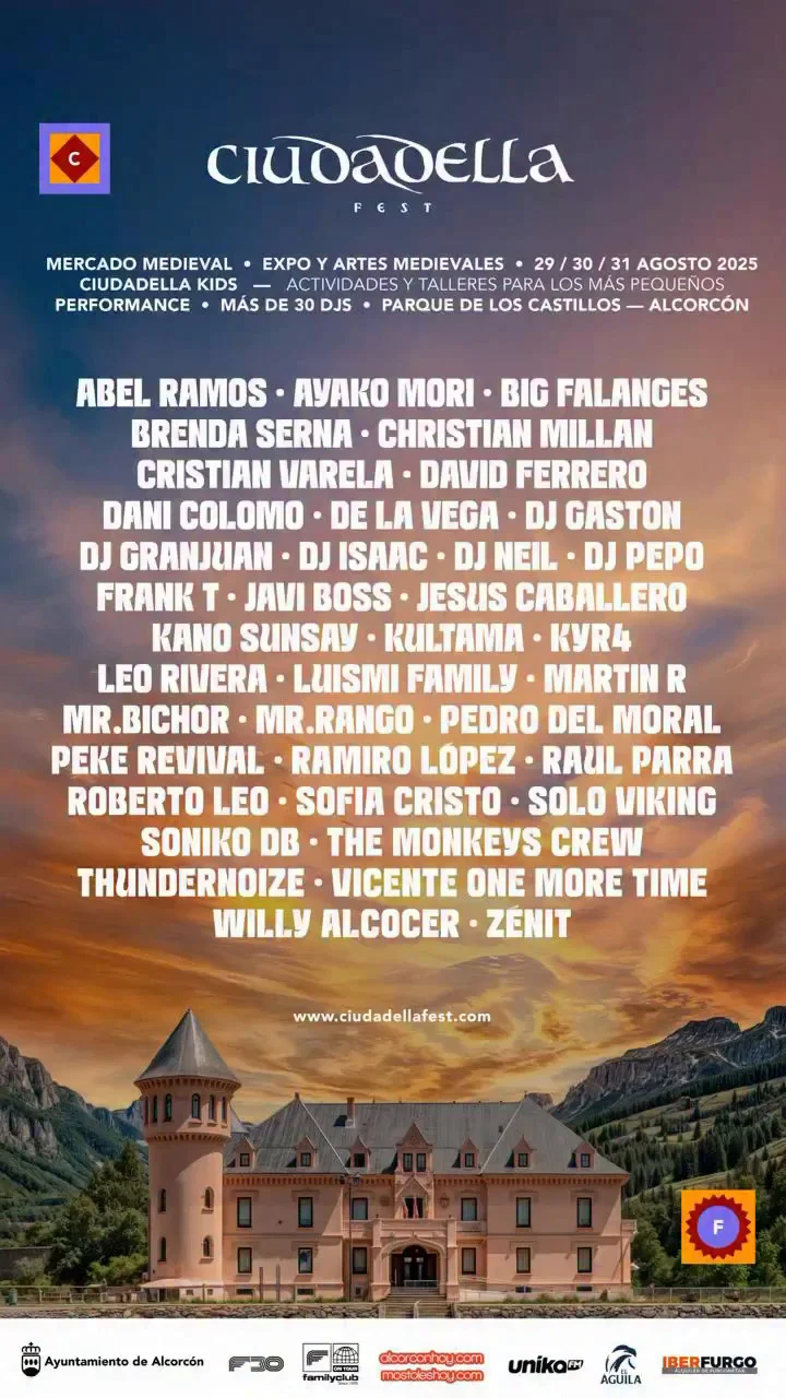 Ciudadella Fest de Alcorcón (Madrid) 29 al 31 de Agosto 2025
