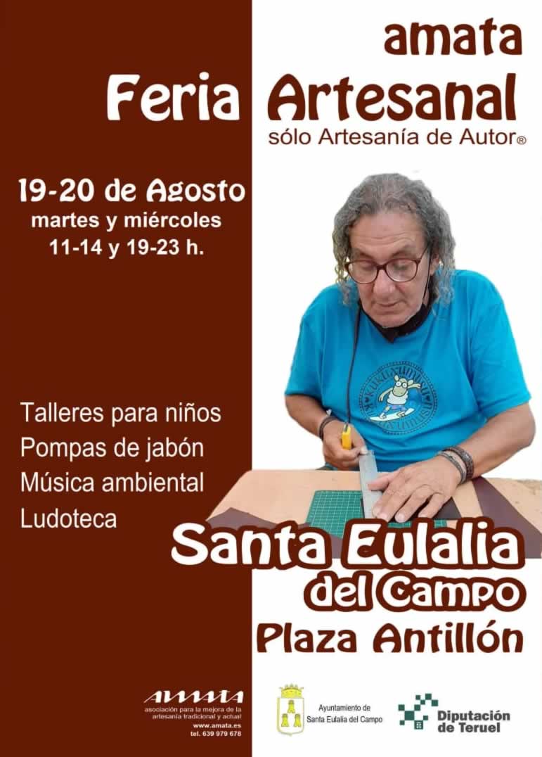 Feria de Artesanía de Autor® en Santa Eulalia del Campo (Teruel) 19 al 20 de Agosto 2025