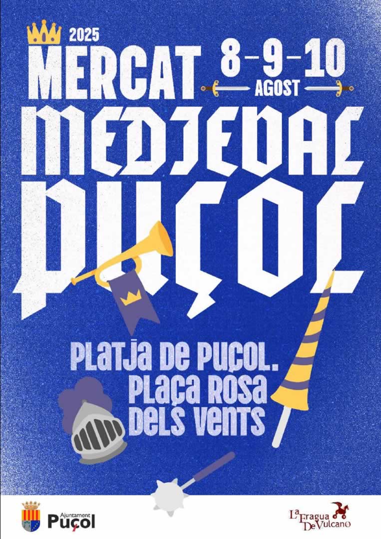 Mercado Medieval en la Playa de Puzol (Valencia) 8 al 10 de Agosto 2025