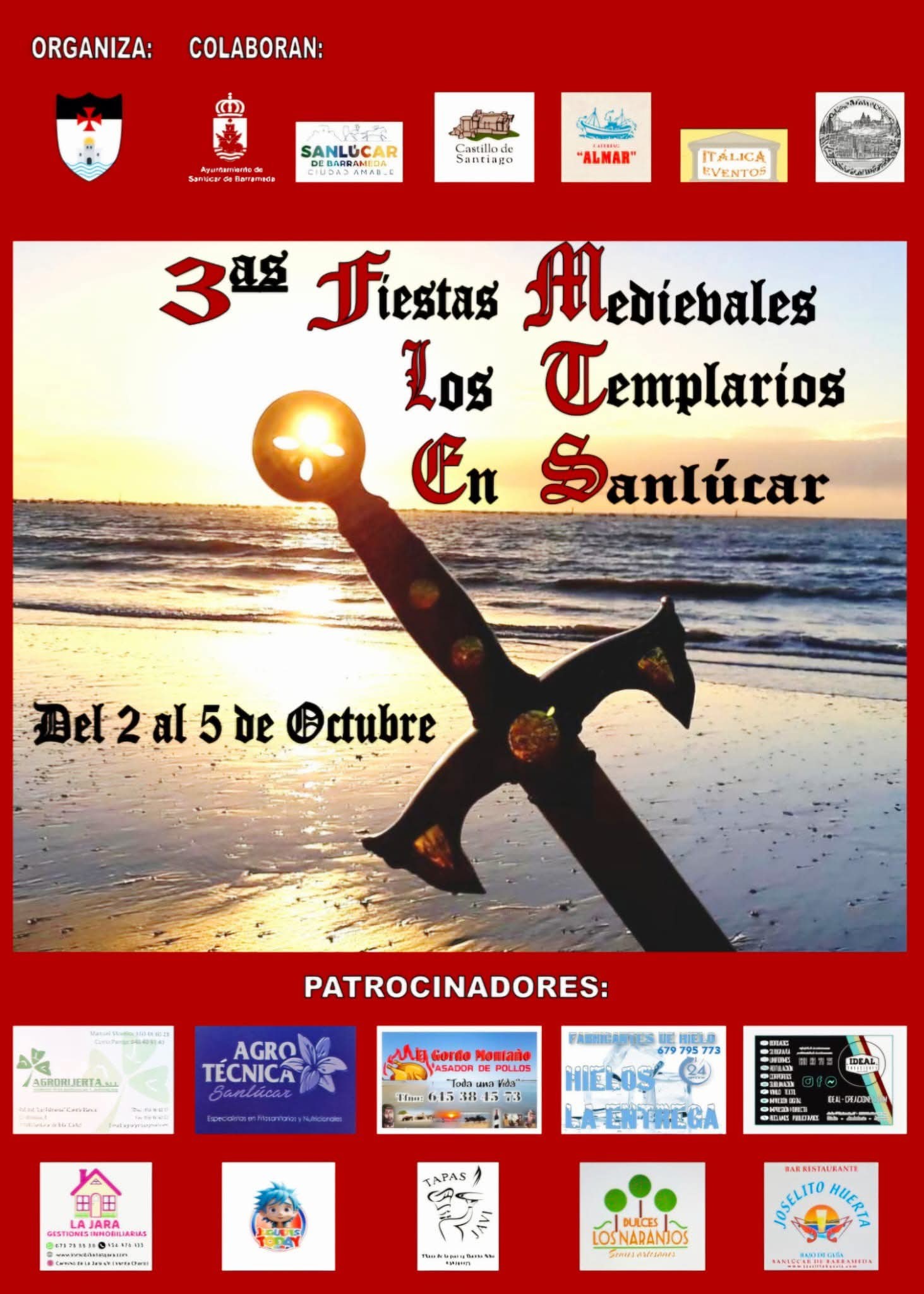III Mercado Medieval Templario "La Llegada de los Templarios" en Sanlúcar de Barrameda (Cádiz) 2 al 5 de Octubre 2025