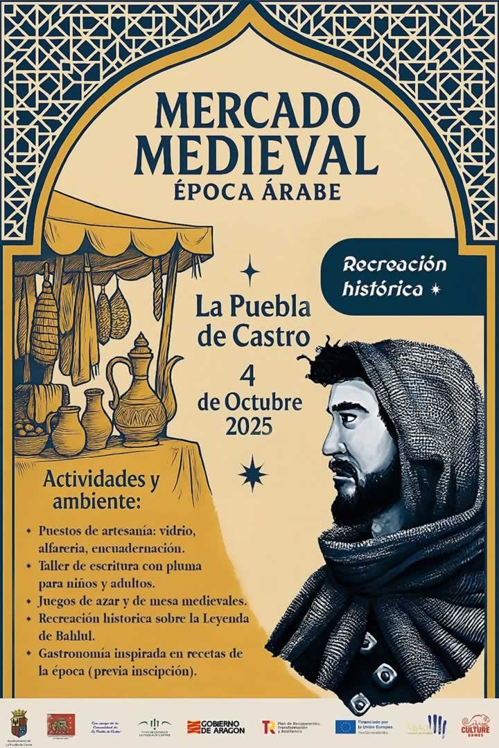 Mercado Medieval Época Árabe en La Puebla de Castro (Huesca) 4 de Octubre 2025