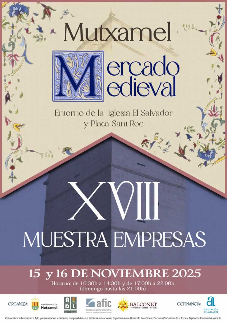 Mercado Medieval de Mutxamel (Alicante) 15 al 16 de Noviembre 2025