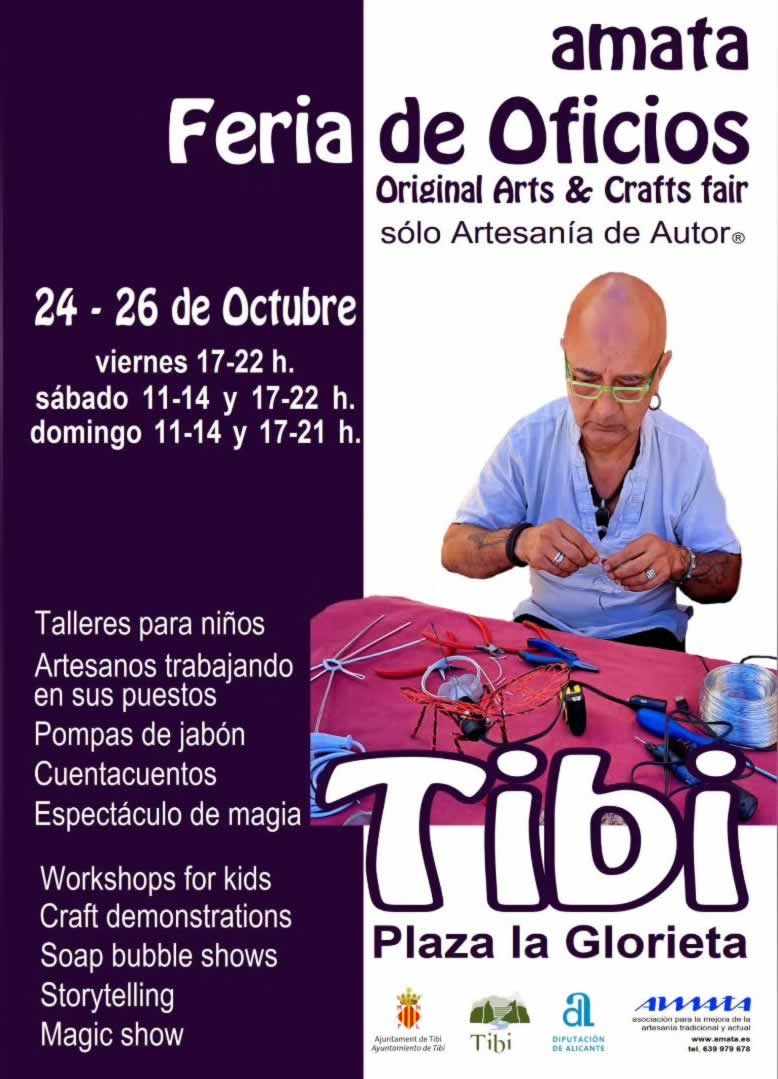 VI Feria de Oficios con Artesanía de Autor® en Tibi (Alicante) 24 al 26 de Octubre 2025