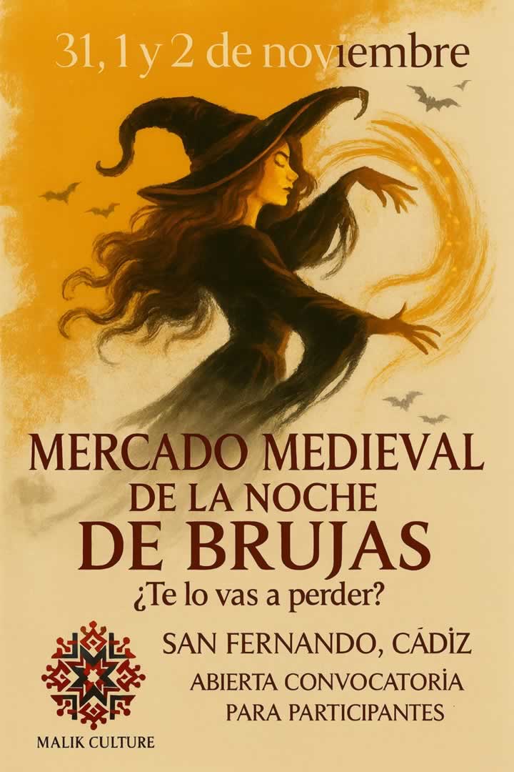 Mercado Medieval "La Noche de las Brujas" en San Fernando (Cádiz) 31 de Octubre 2 de Noviembre 2025