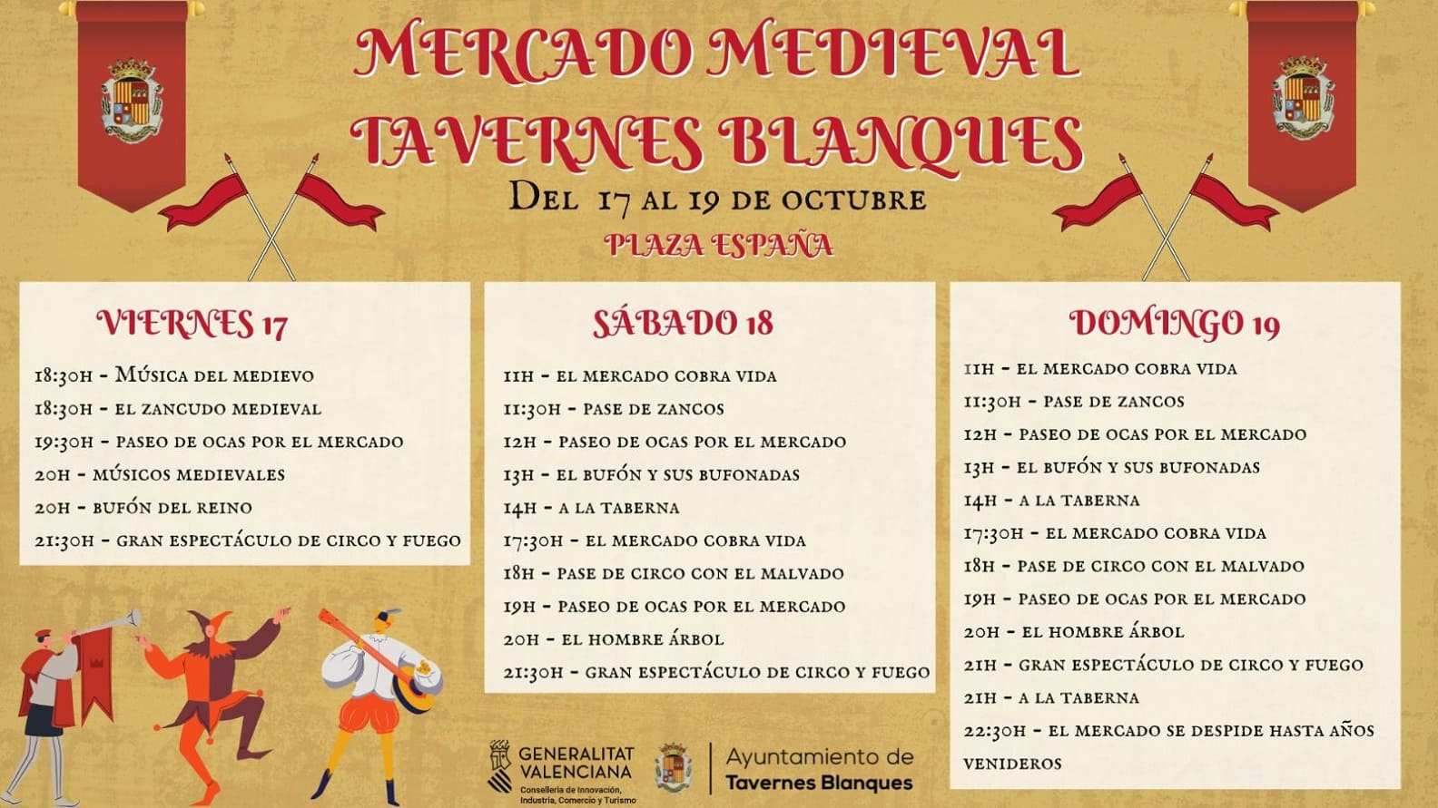 Mercado Medieval de Tavernes Blanques (Valencia) 17 al 19 de Octubre 2025