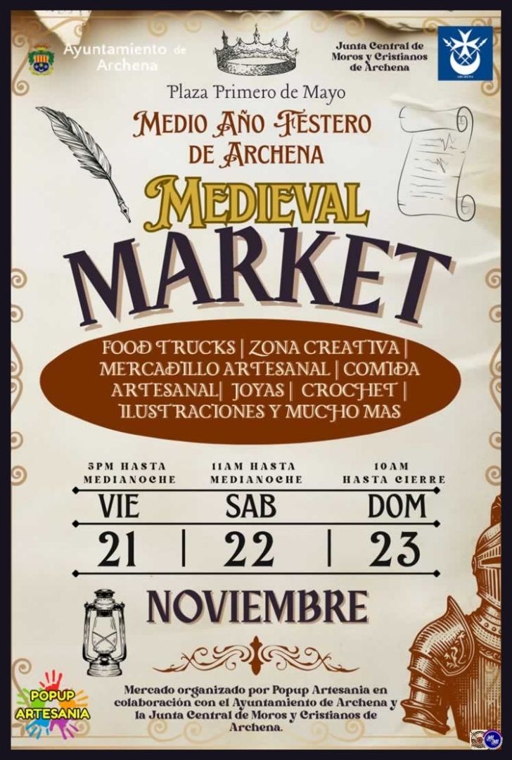 Medieval Market de Archena (Murcia) 21 al 23 de Noviembre 2025