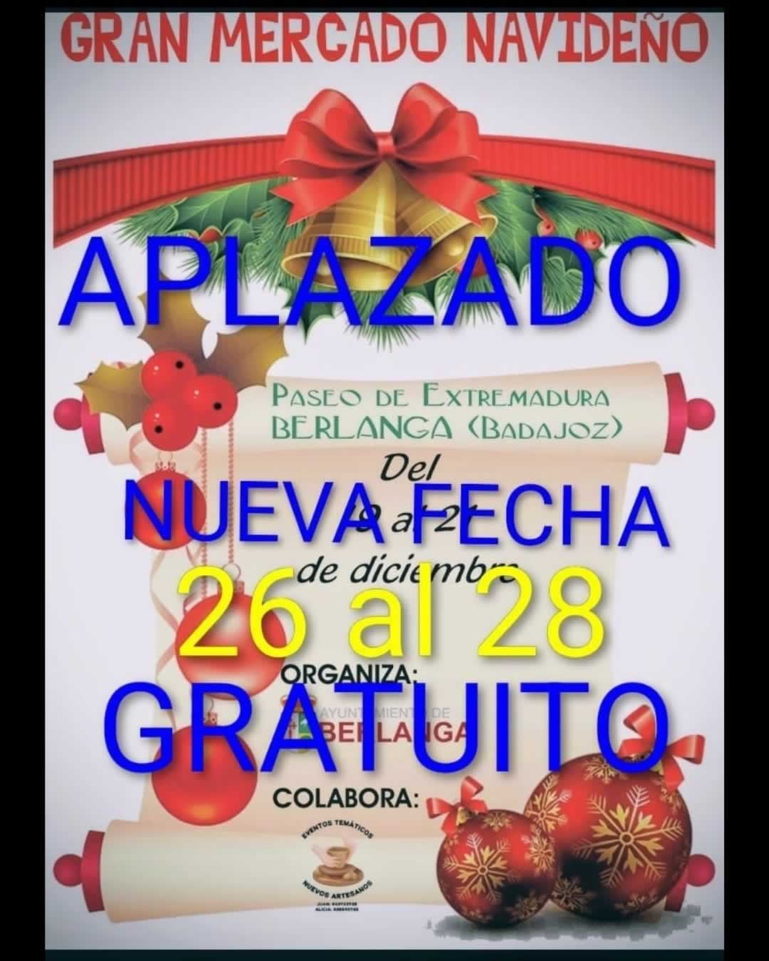 Gran Mercado Navideño de Berlanga (Badajoz) 26 al 28 de Diciembre 2025