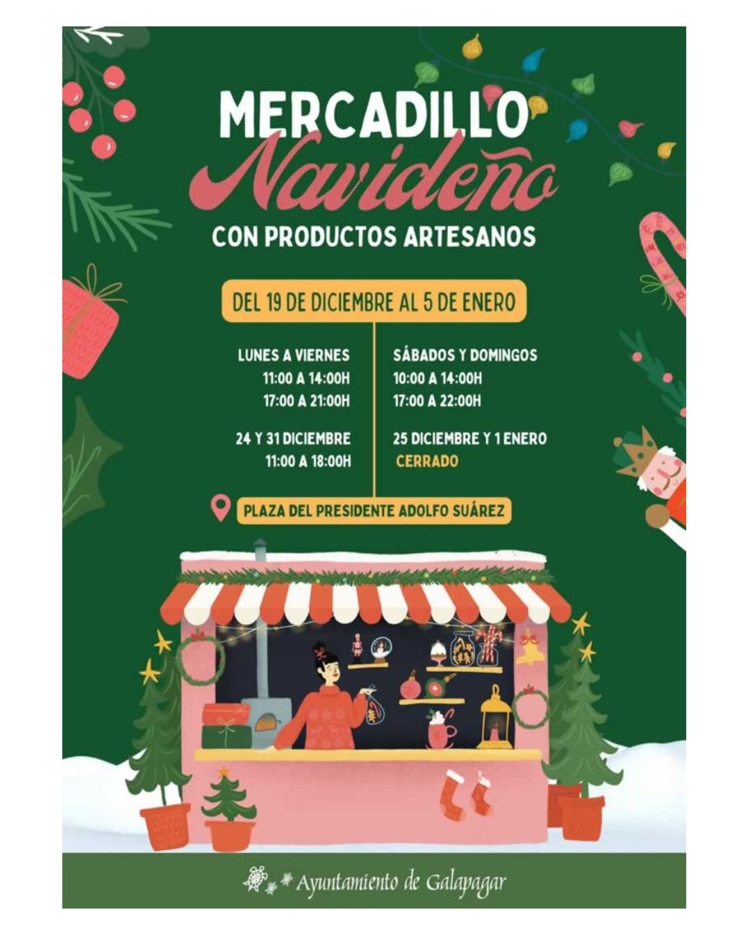Mercadillo Navideño de Galapagar (Madrid) 19 de Diciembre 2025 al 5 de Enero 2026