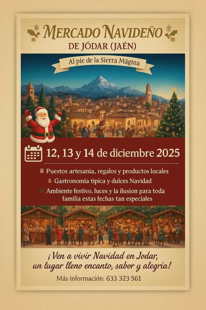 Mercado Navideño de Jódar (Jaén) 12 al 14 de Diciembre 2025