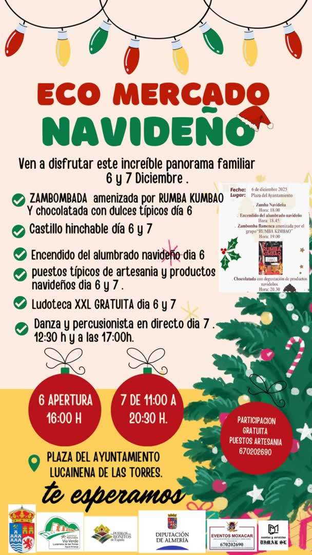 Mercado Navideño de Lucainena de las Torres (Almería) 6 al 7 de Diciembre 2025
