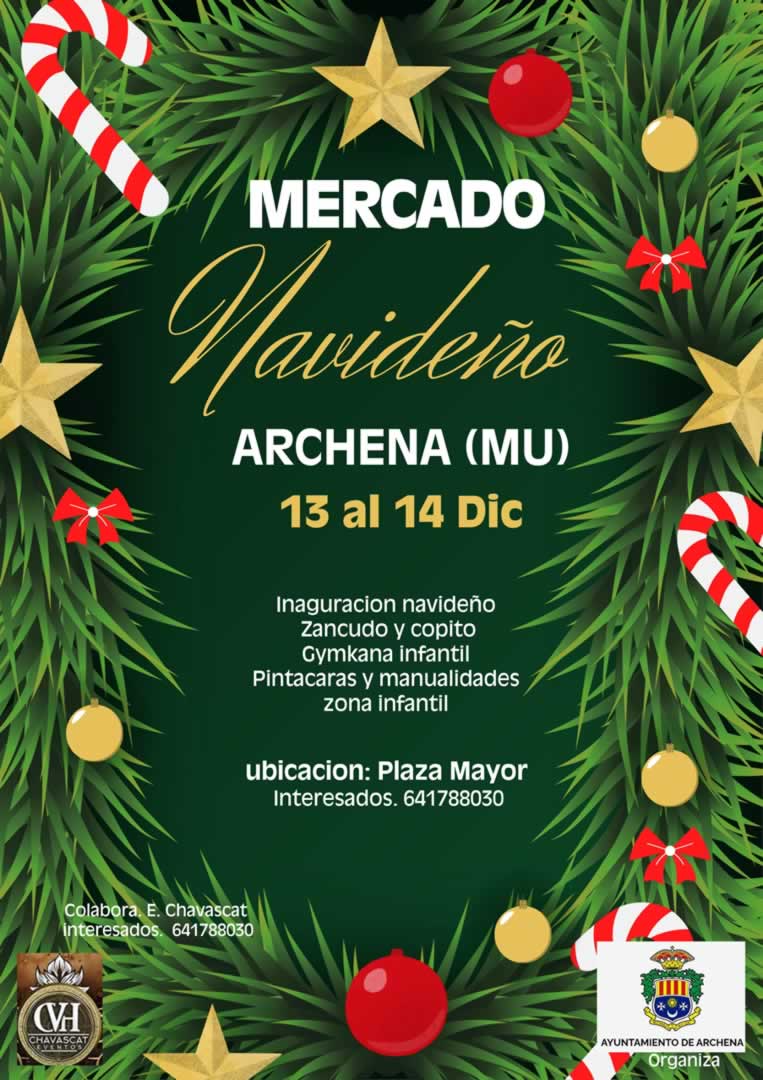 Mercado Navideño en Archena (Murcia) 13 al 14 de Diciembre 2025