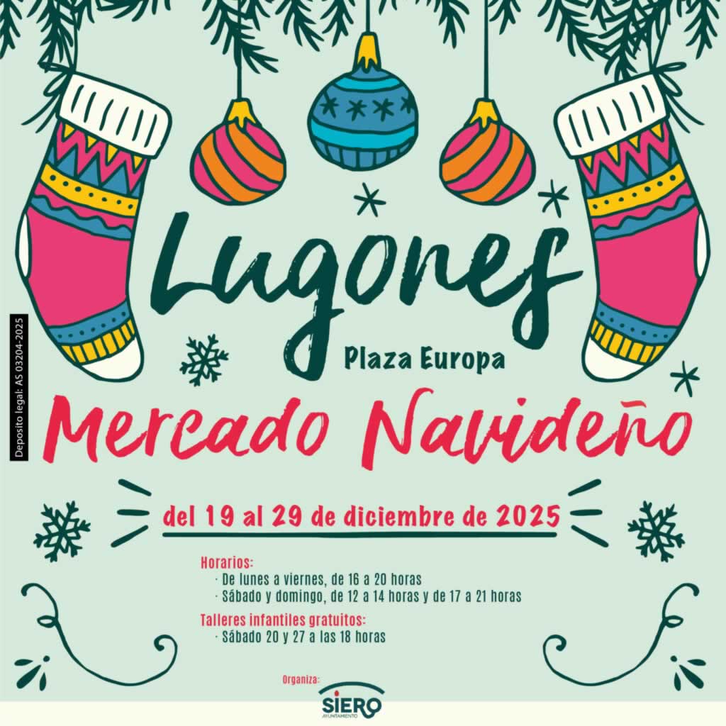 Mercado Navideño de Lugones/Siero (Asturias) 19 al 29 de Diciembre 2025