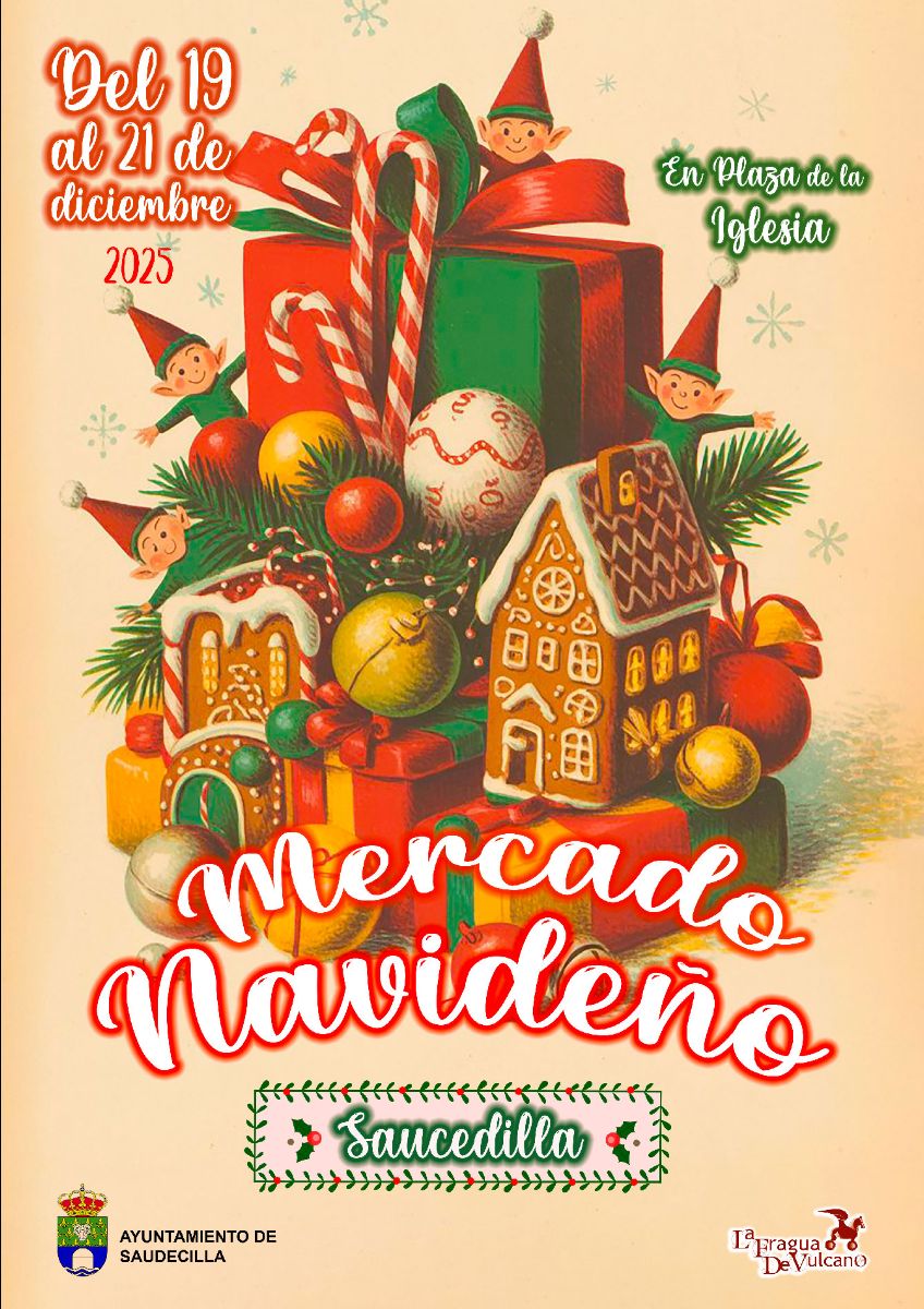 Mercado de Navidad en Saucedilla (Cáceres) 19 al 21 de Diciembre 2025