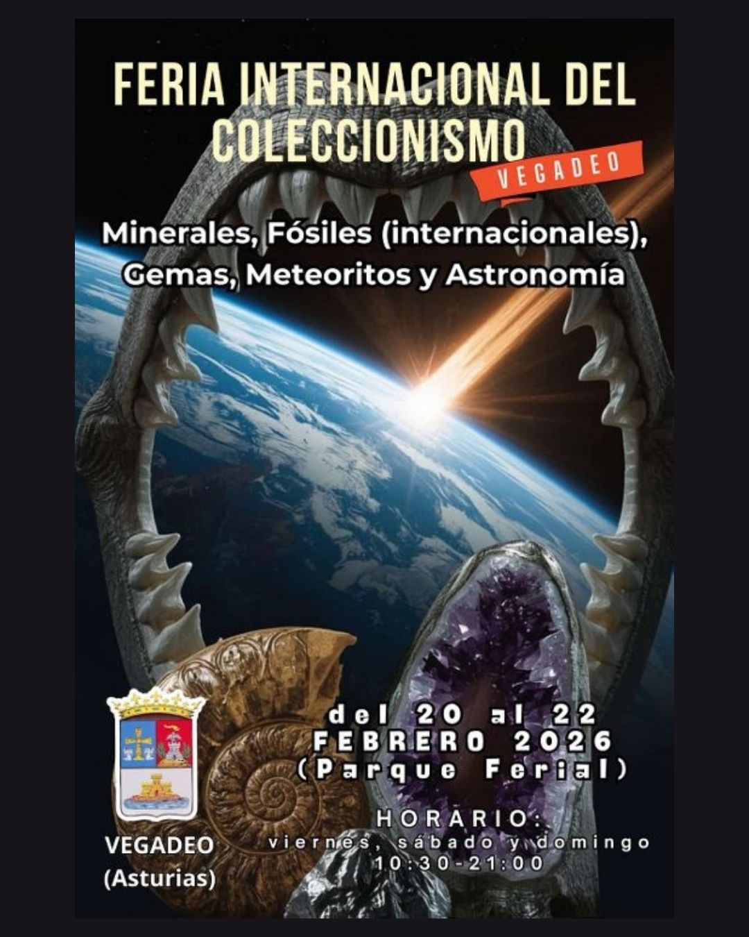Feria de Minerales, Gemas y Fósiles en Vegadeo (Asturias) 2026