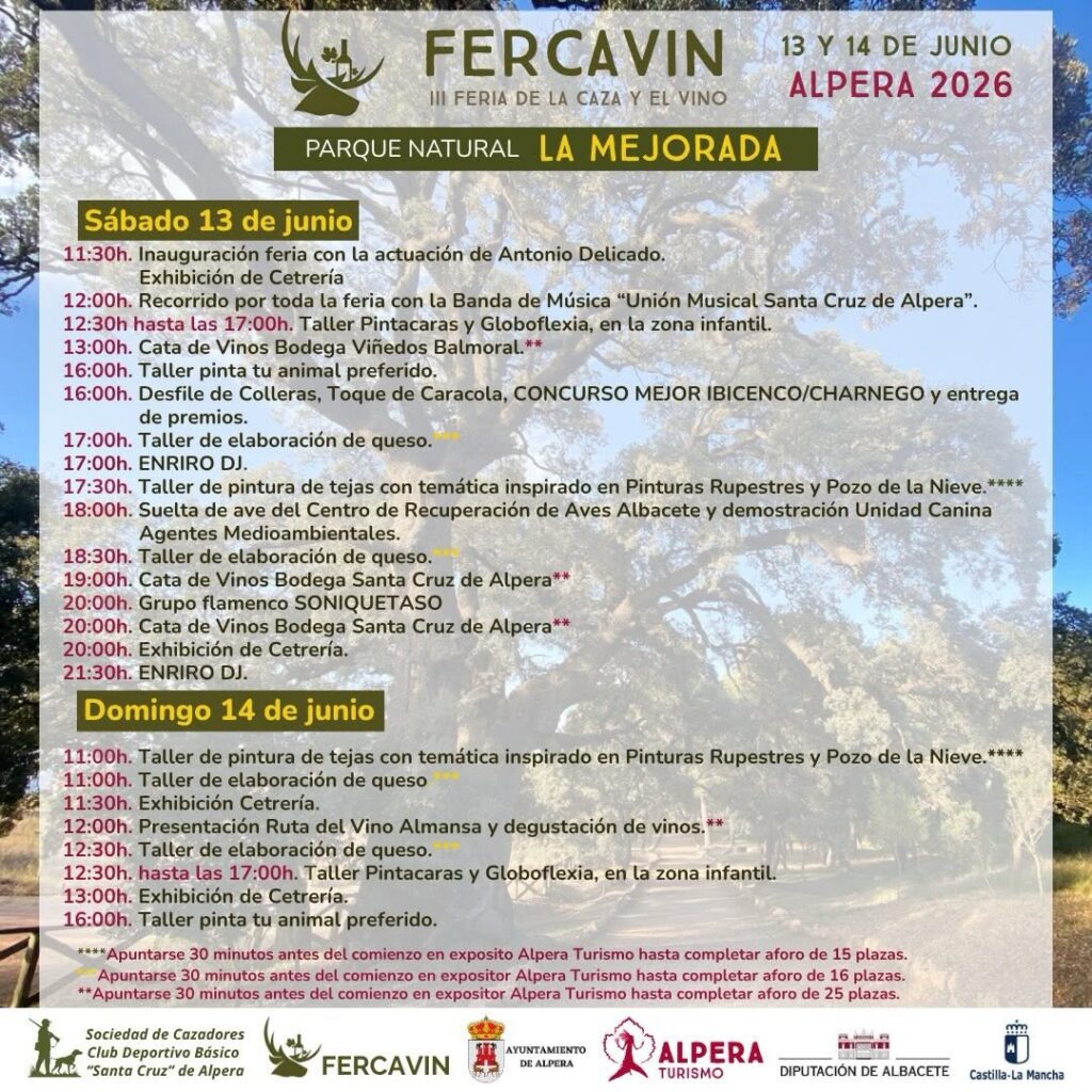 FERCAVIN – III Feria de la Caza y el Vino en Alpera (Albacete) 2026