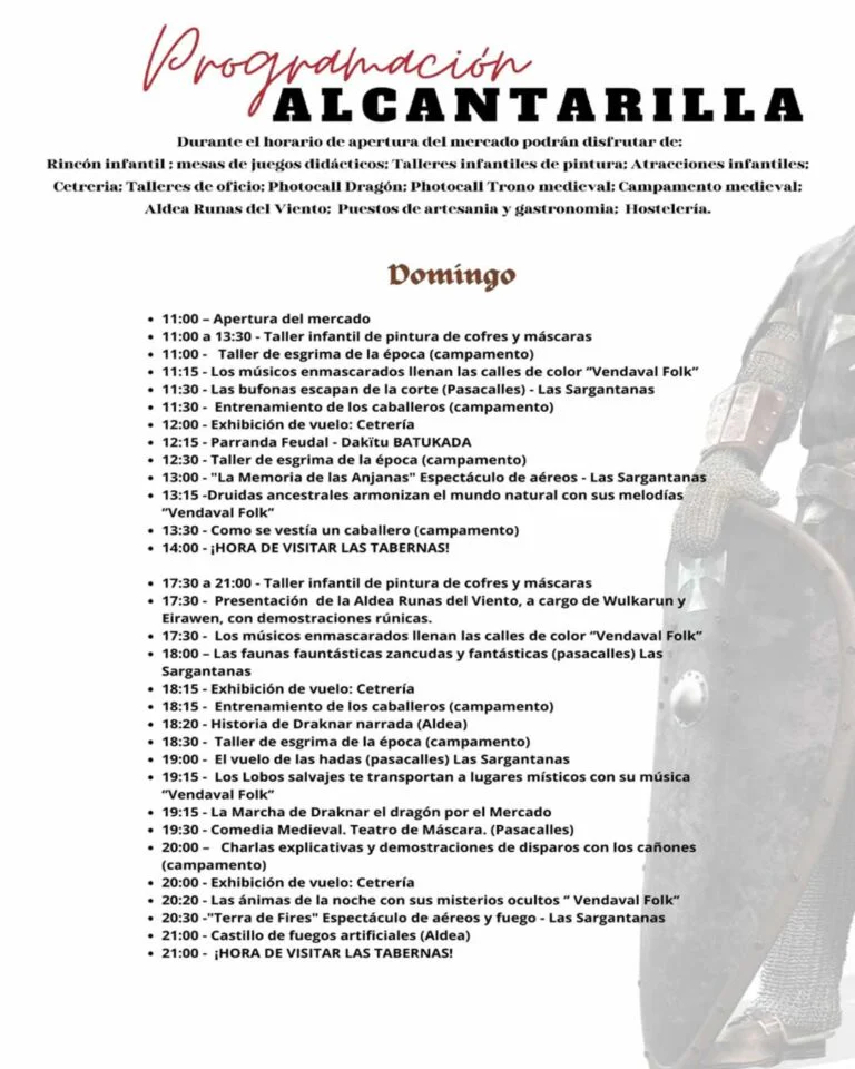 Mercado Medieval de Alcantarilla (Murcia) 15 al 17 de Mayo 2026