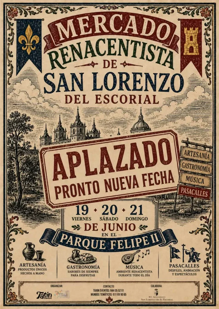 APLAZADO - Feria Renacentista de San Lorenzo de El Escorial (Madrid) 2026