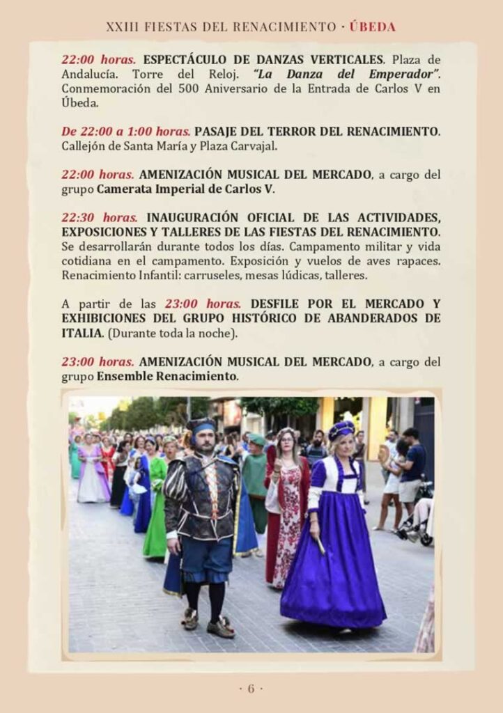 XXIII Fiestas del Renacimiento de Úbeda (Jaén) 2026