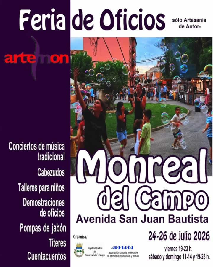 Feria de Oficios Artemón en Monreal del Campo (Teruel) 2026