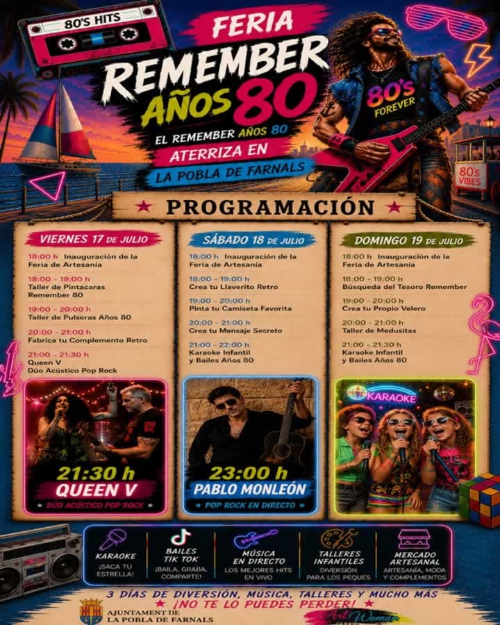 Feria Remember Años 80 en La Pobla de Farnals (Valencia) 2026