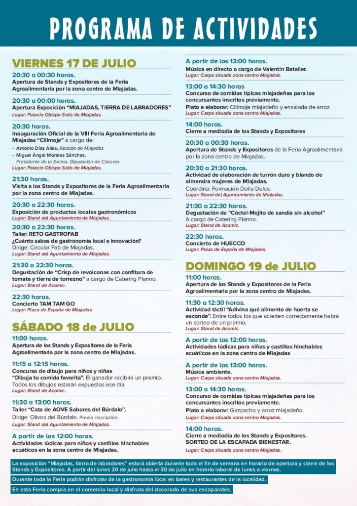 Feria Agroalimentaria «Cilimoje» de Miajadas (Cáceres) 2026