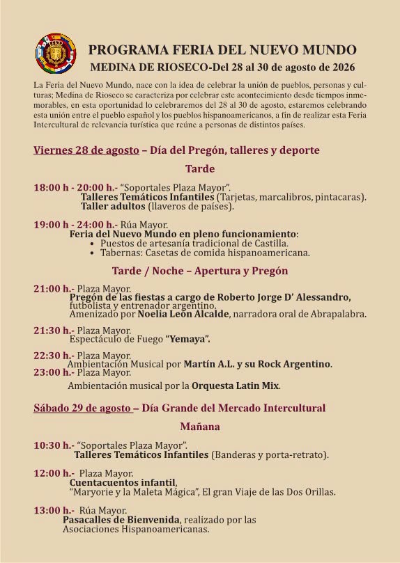 Feria del Nuevo Mundo de Medina de Rioseco (Valladolid) 2026