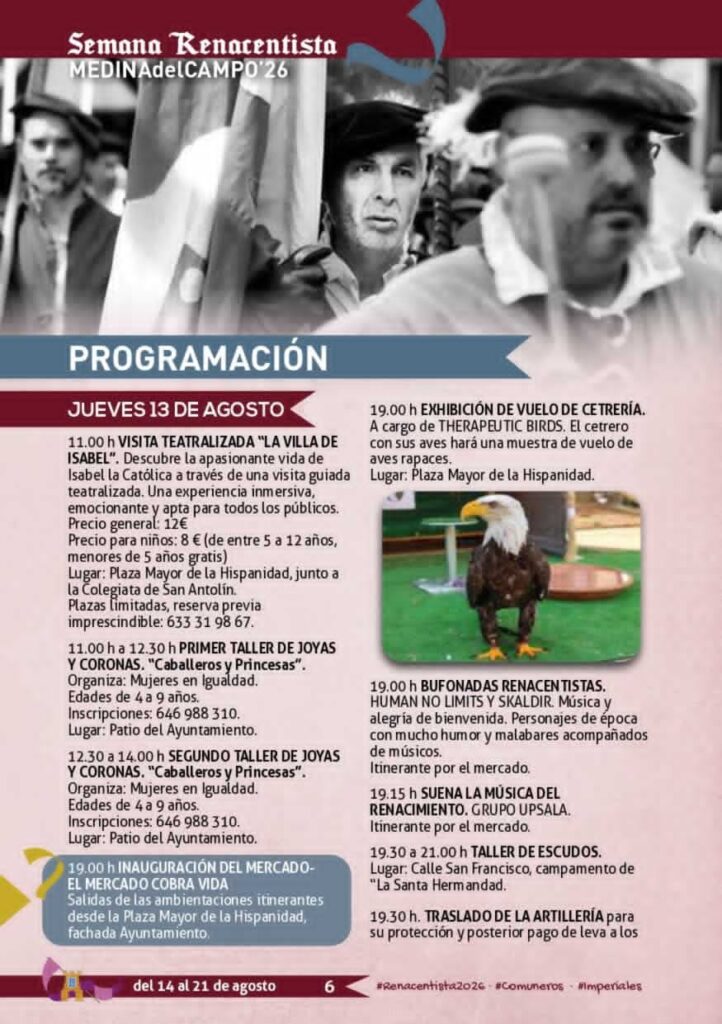 Mercado Renacentista – Feria Imperiales y Comuneros de Medina del Campo (Valladolid) 2026