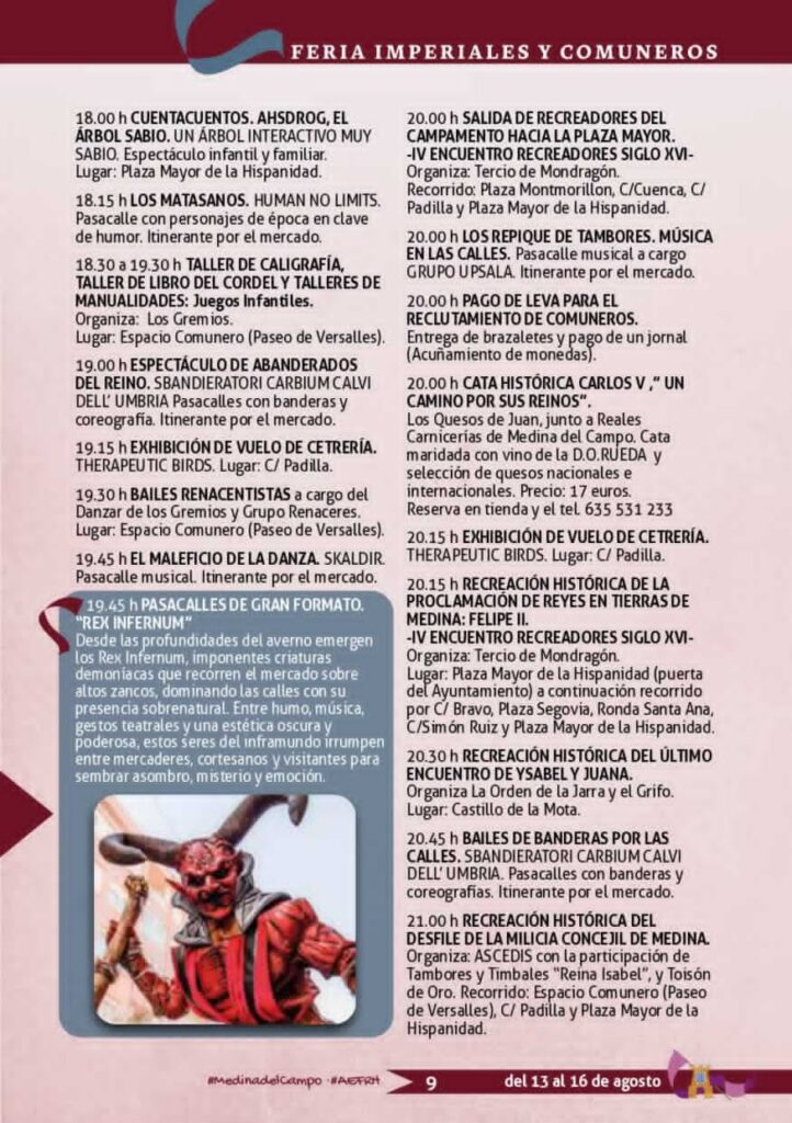 Mercado Renacentista – Feria Imperiales y Comuneros de Medina del Campo (Valladolid) 2026