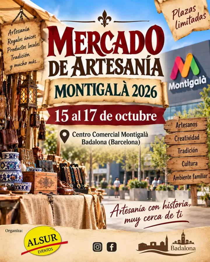 Mercado de Artesanía Montigalà en Badalona (Barcelona) 2026