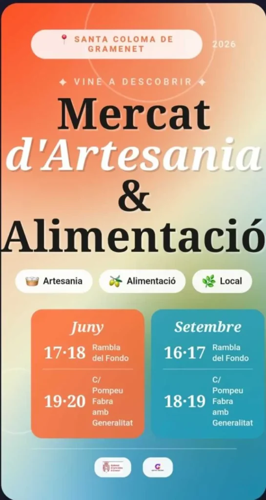Mercado de Artesanía y Alimentación en Santa Coloma de Gramanet (Barcelona) 2026