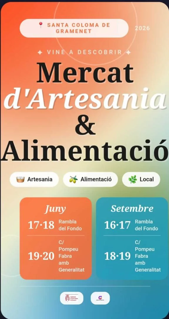 Mercado de Artesanía y Alimentación en Santa Coloma de Gramanet (Barcelona) 2026