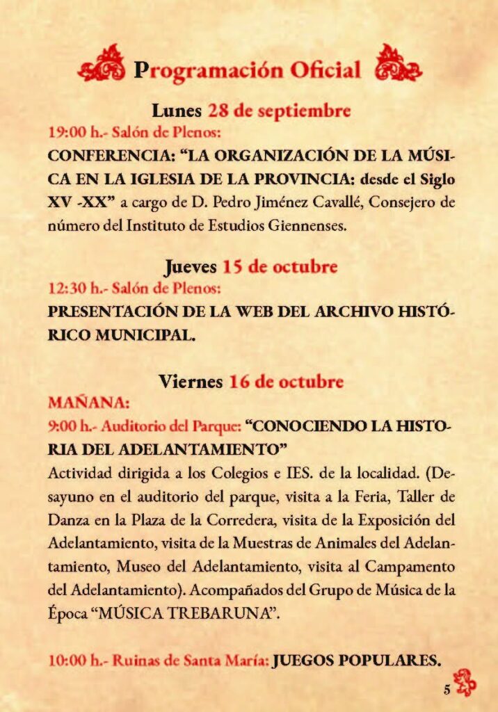 Fiestas del Adelantamiento de Cazorla (Jaén) 2026