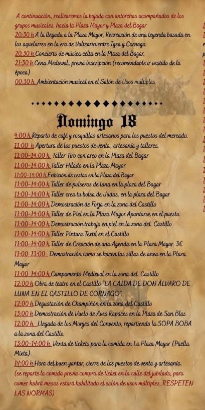 Jornadas de Artesanía Medieval de Cornago (La Rioja) 2026