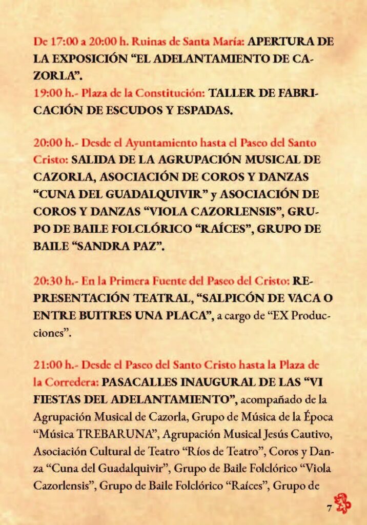 Fiestas del Adelantamiento de Cazorla (Jaén) 2026