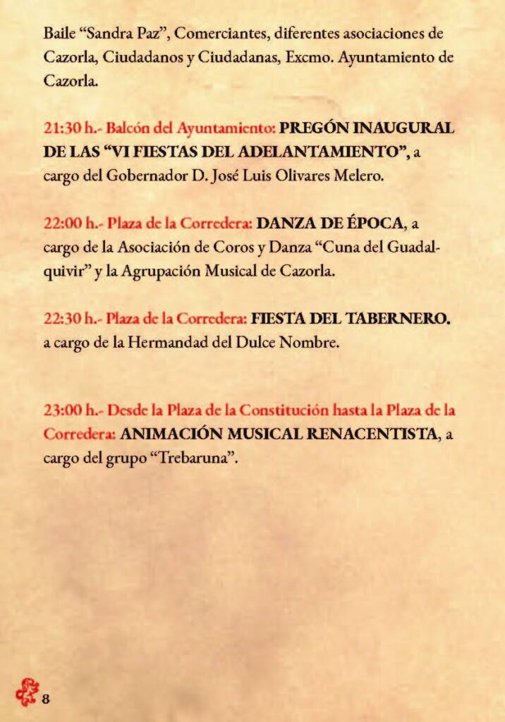 Fiestas del Adelantamiento de Cazorla (Jaén) 2026