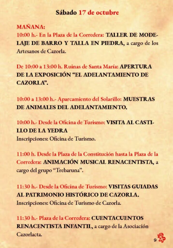 Fiestas del Adelantamiento de Cazorla (Jaén) 2026
